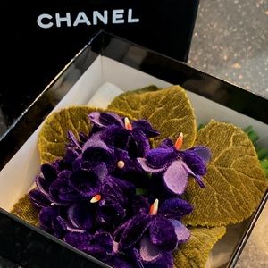 Chanel fabric floral brooch